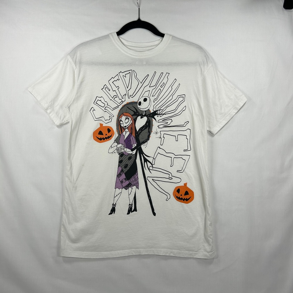 Lefties Disney The Nightmare Before Christmas White Graphic T-Shirt Size Small